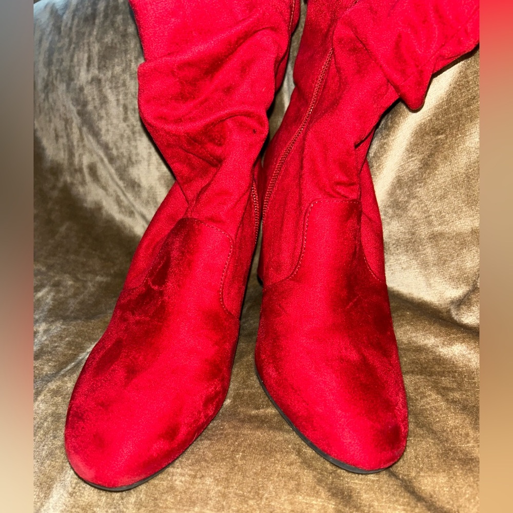 Kelly & Katie Microsuede Red Boots